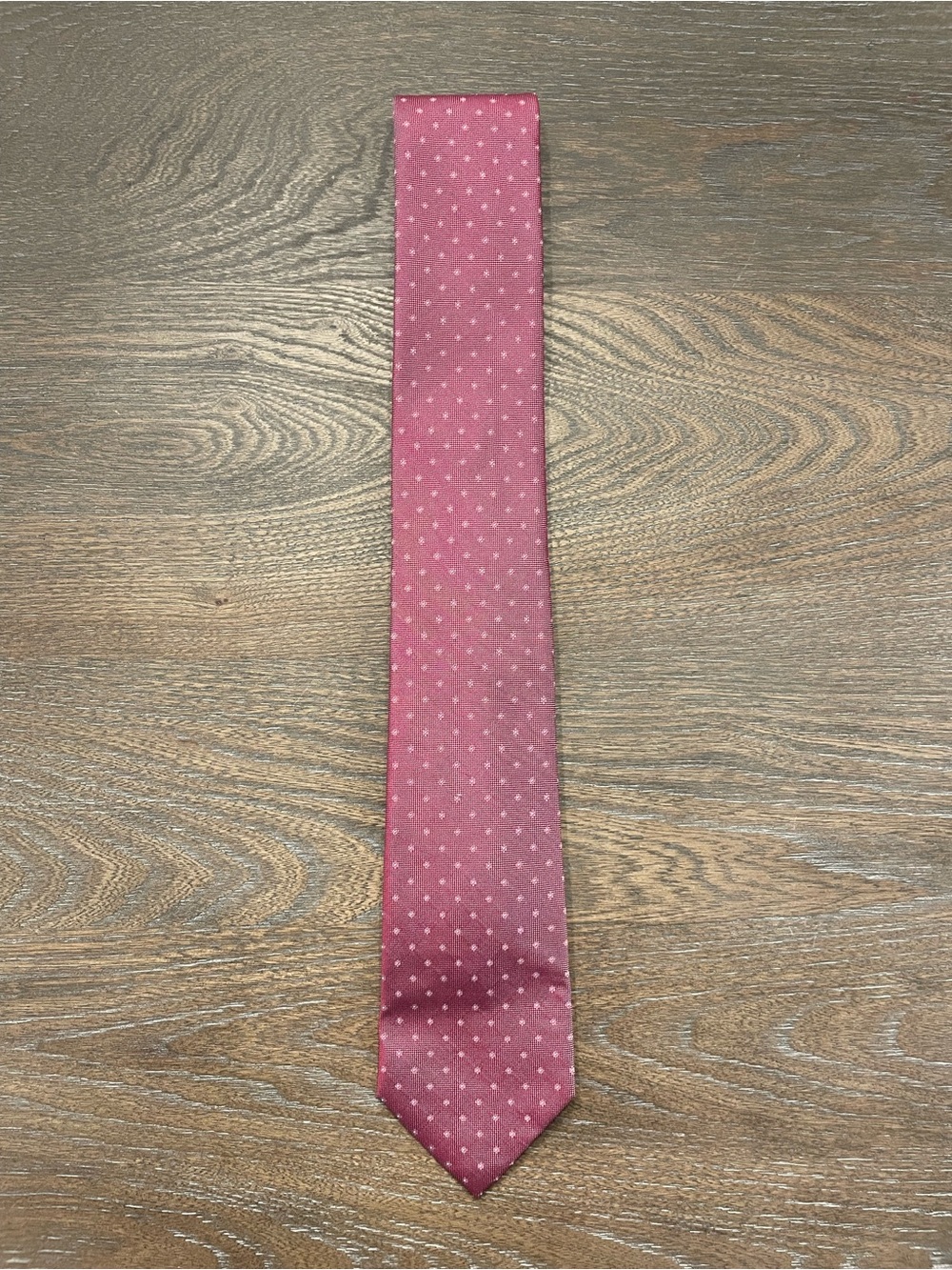 Calvin Klein Pink Polka Dot Silk Tie